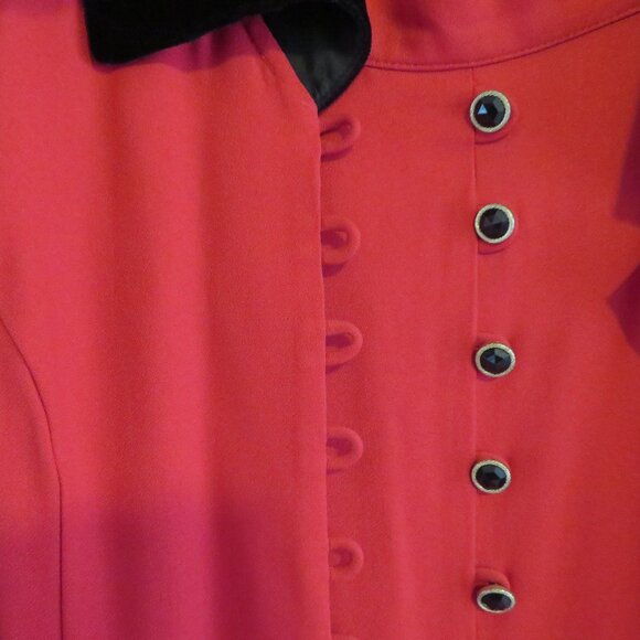 2 Piece Dawn Joy II Red & Black Dress Suit Jacket and Skirt - Picture 4 of 14